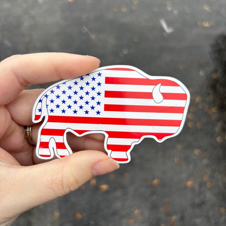 Amerikaanse vlag buffelsticker/magneet | Autosticker voor wholesale door MVM Graphics