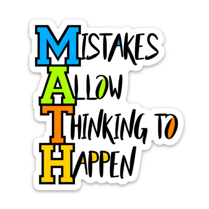 MATH - Misstag tillåter tänkande att hända - klistermärke för wholesale av Kevin & Kaia