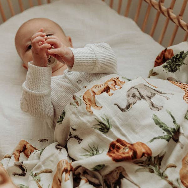 Safari Dieren Bamboe Katoenen Mousseline Wikkel voor je winkel