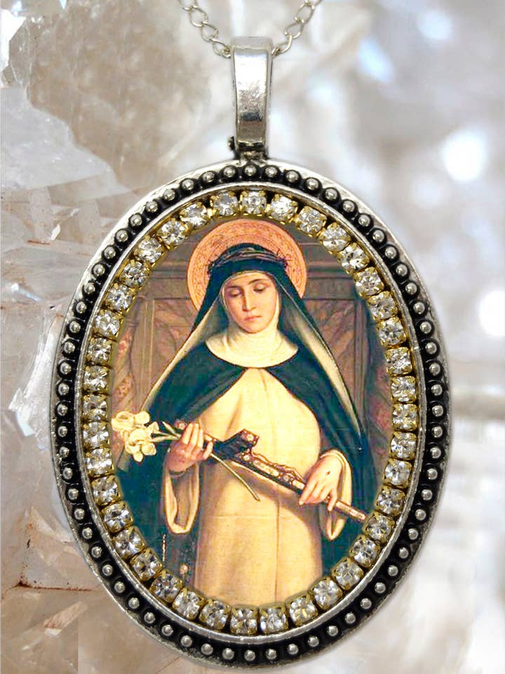 Catherine of Siena Ketting - Patrones van juryleden; Verpleegkundigen; Tegen vuur; Lichamelijke kwalen & Zieke Mensen - Handgemaakt voor wholesale door MariaSantissimaShop