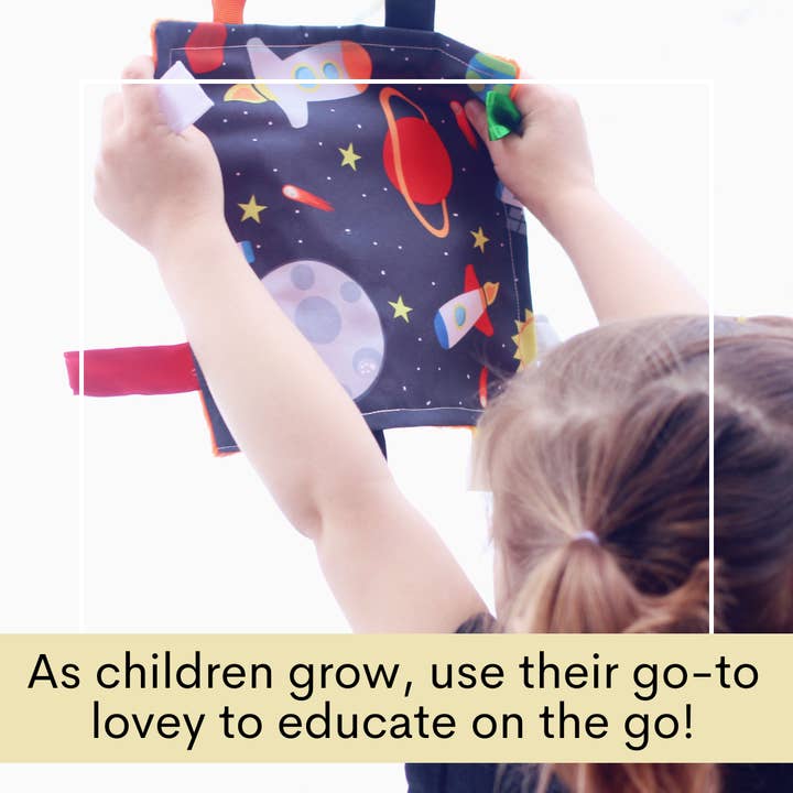 Baby Jack and Company - Wholesale Crinkle Tag Toy - Baby - Space Moon Stars Planets & Rockets NASA Crinkle Toy 8"x 8"6