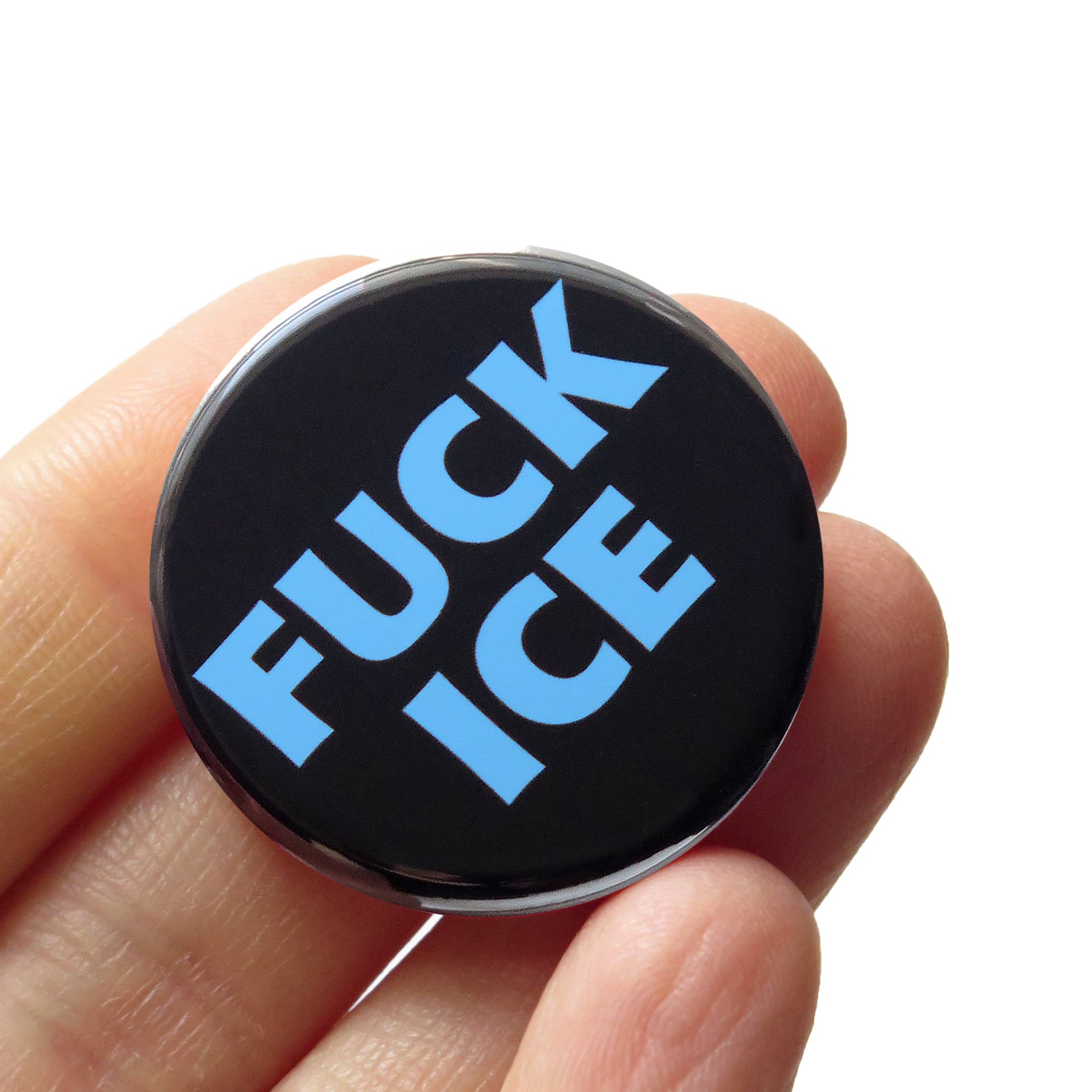 Word For Word Factory - Wholesale Lapel Pin/Button - Fuck ICE Button 1.25" Immigration Political Protest Pin