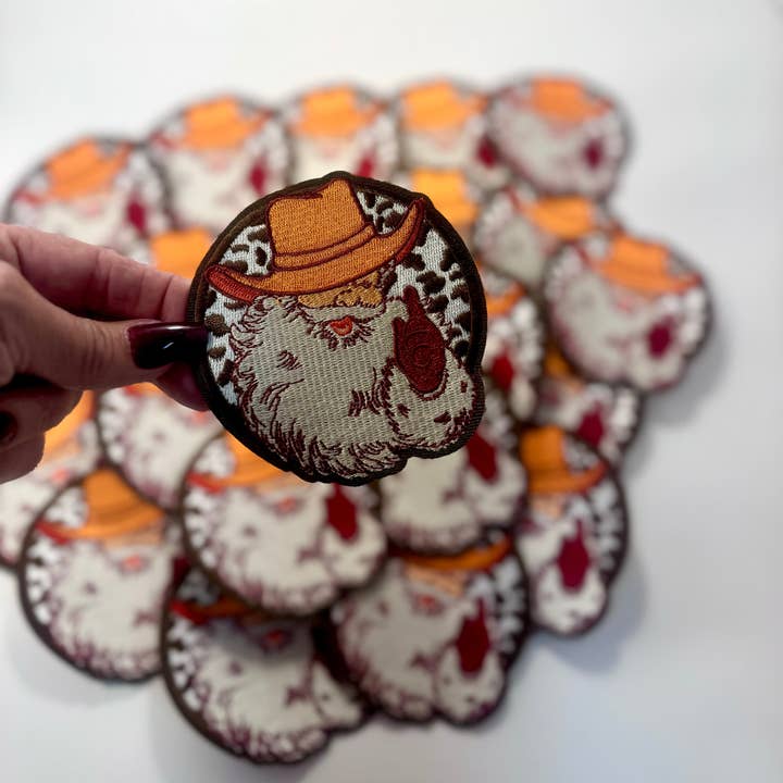 sequinandstiches - Wholesale Patch - Cowboy Santa Patch, Cowboy Christmas Patch, Western Christmas Patch, Western Santa Patch, Christmas Hat Patches, DIY1