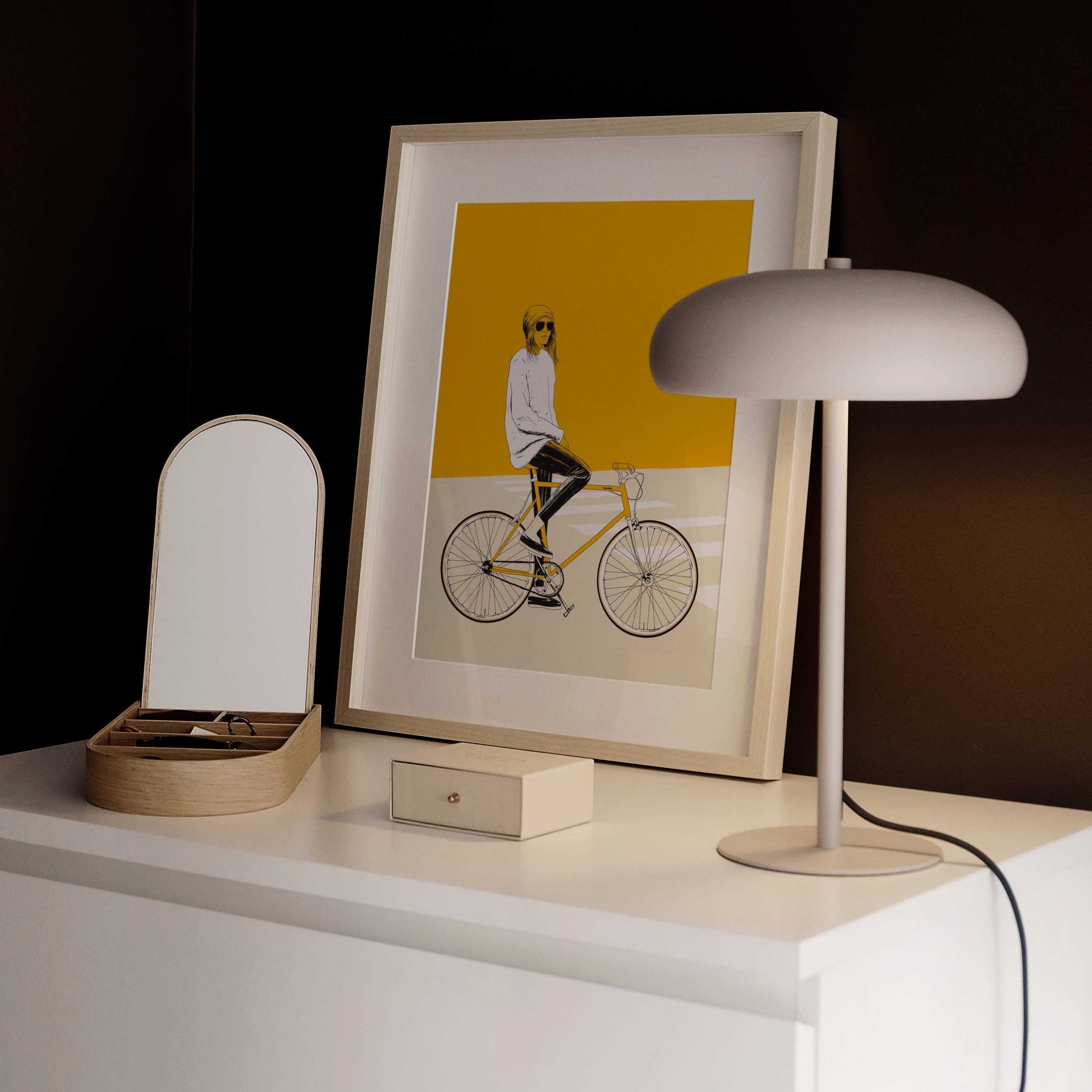 The Red Wolf - Wholesale Art Print - Yellow Bike  - Art Print / Artist Poster5