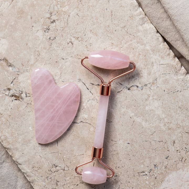 Altasphere - Wholesale Gua Sha tool - Alta Rose Quartz Beauty Ritual Set Roller and Gua Sha
