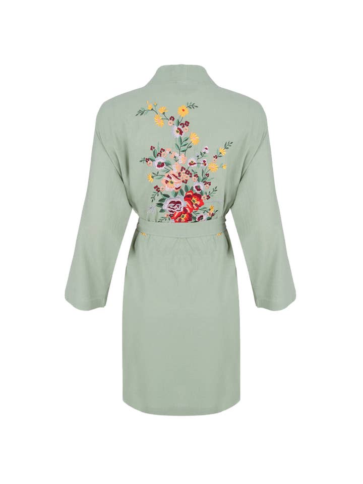 THE FLOWER KIMONO IN SEA GREEN for wholesale by Hammam34