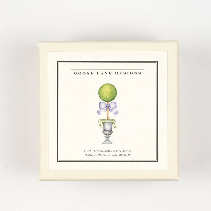 Gift Enclosure Cards - Box of 8 - Annabelle Boxwood for wholesale by Goose Lane Designs