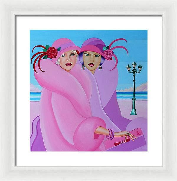 Sharon Tatem Fashion LLC - Wholesale Art Print - Palm Beach Pink Ladies - Framed Print18