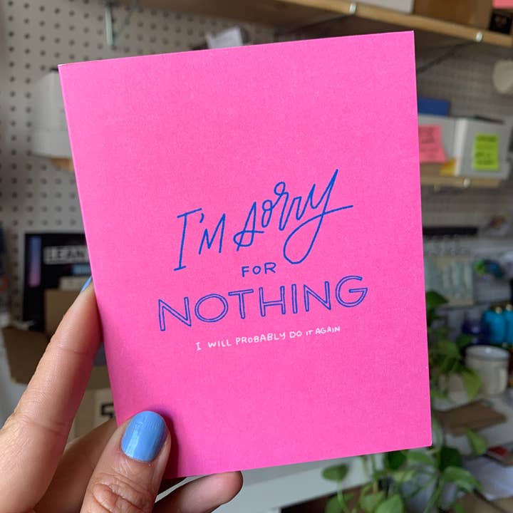 Biglietto di scuse «Scusa per niente» per la vendita all'ingrosso da parte di Good Letters Design