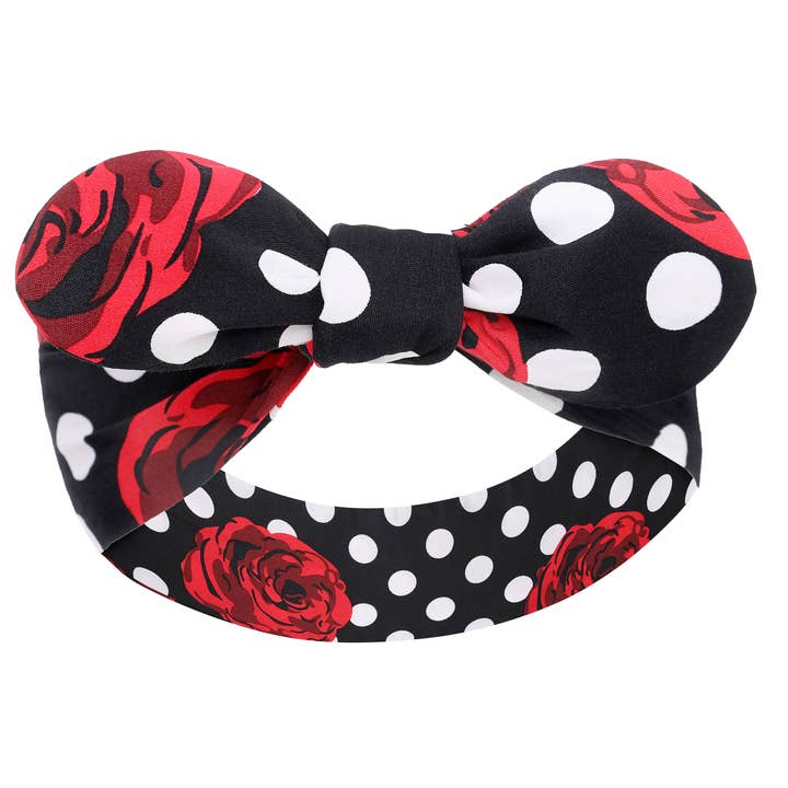 Extravagante diadema con estampado de lunares rosas y blancos para venta al por mayor de Dolly & Dotty