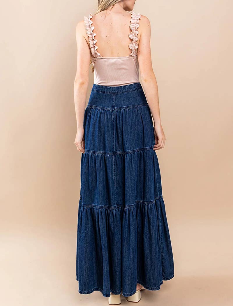 EmberLoom - Wholesale Skirt - Women's - Tiered Maxi Skirt2