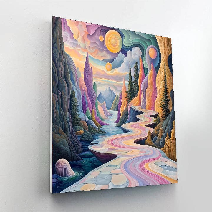 Artistry Rack - Wholesale DIY Craft Kit - Salvador Dali Inspired Time and Space - DIY Painting By Numbers Kit