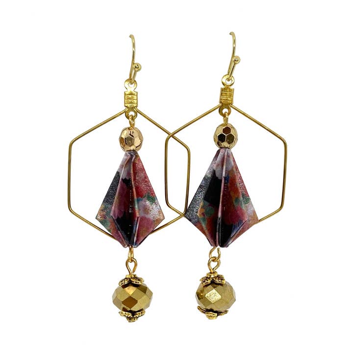 Origami Earrings (Water Resistant) - The Adriana for wholesale by Paper Moon Origami Co.