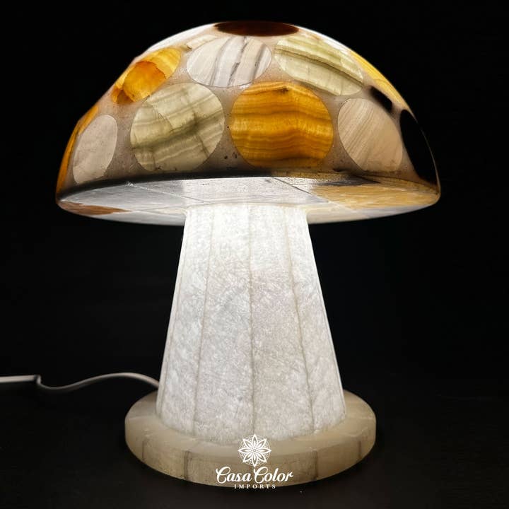 Unique Handmade Onyx Mushroom Floor Lamp - Size: Extra Large for wholesale by Casa Color
