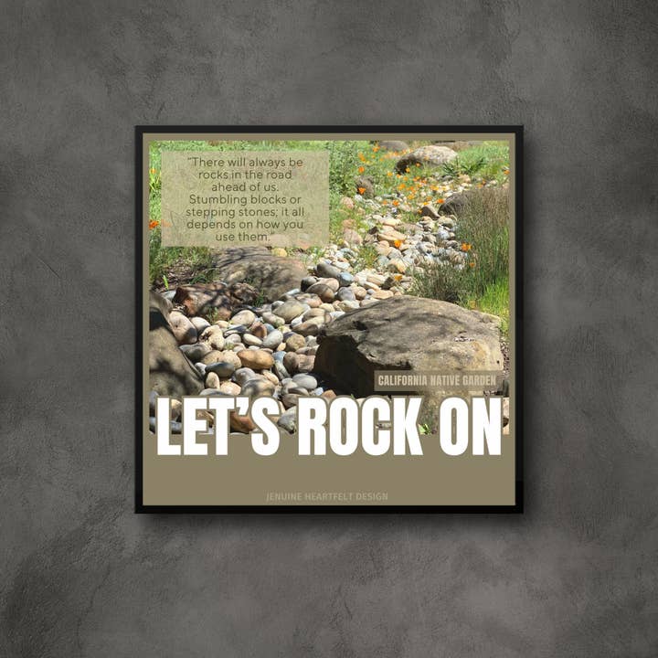 Imprimé Rocky Road 5 x 5 dans un cadre noir Basics pour la vente par Jenuine Heartfelt Design