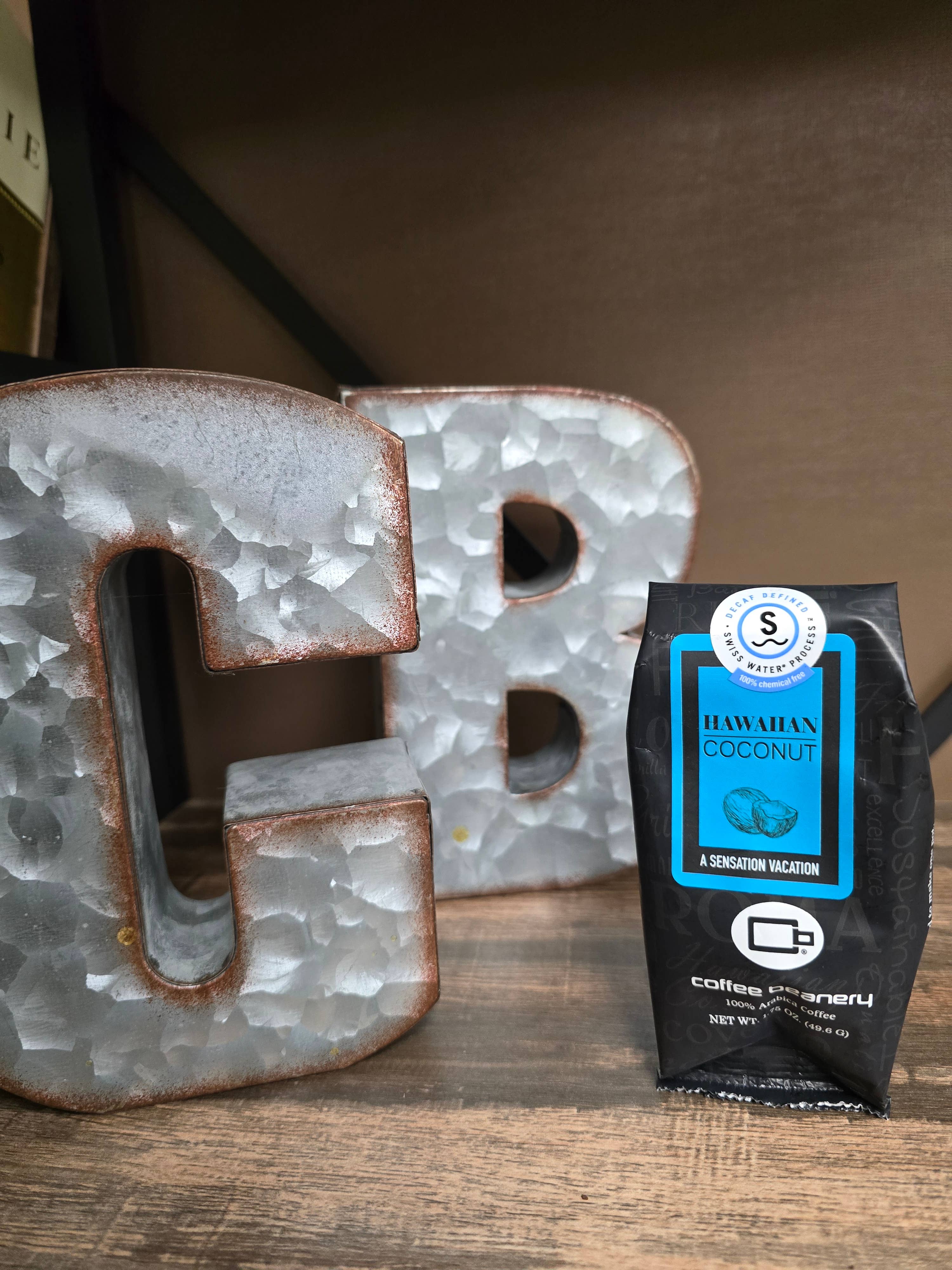 Coffee Beanery - Wholesale Ground Coffee - Hawaiian Coconut SWP Decaf Flavored Coffee | 1.75 oz One Pot3