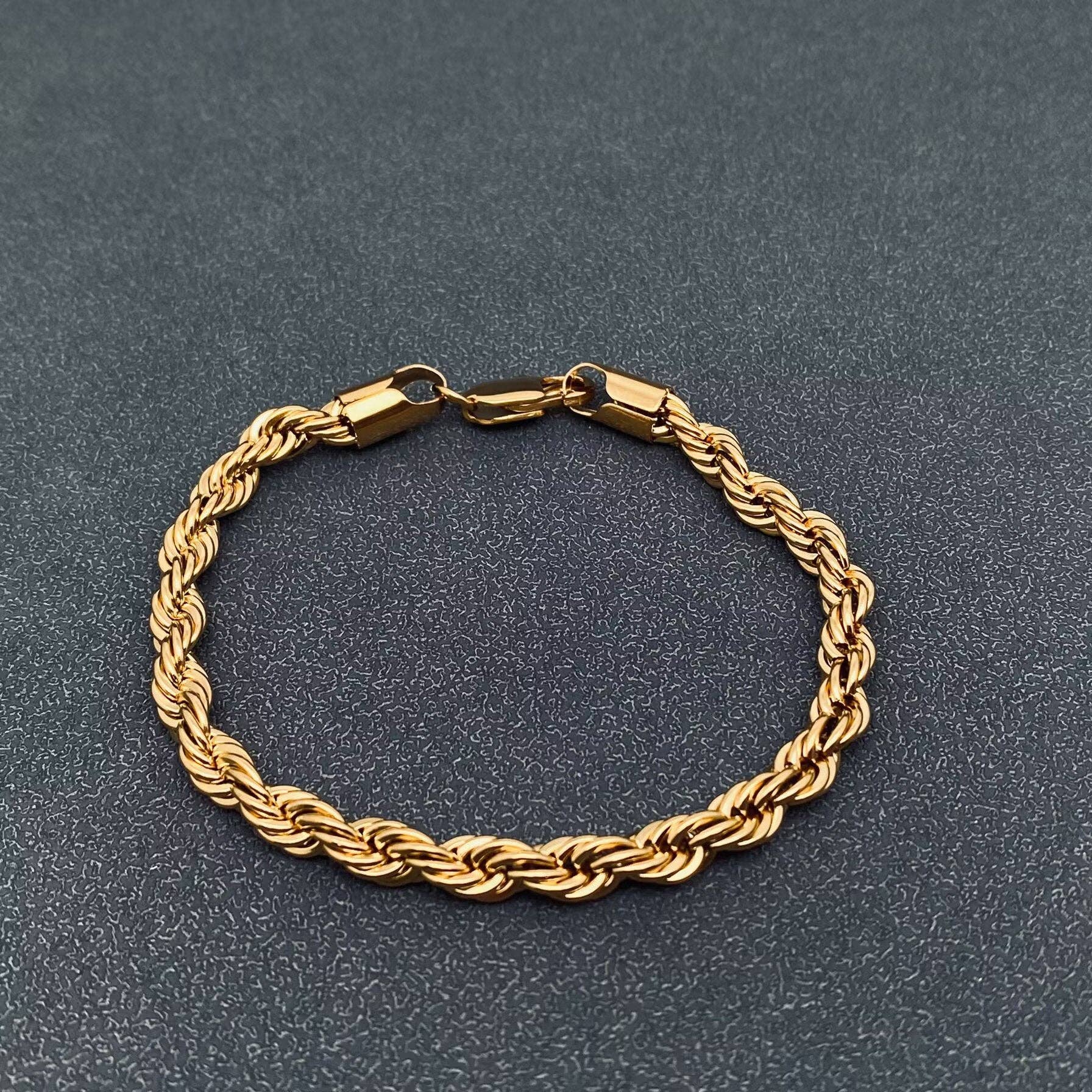 Mio Queena - Wholesale Link & Chain Bracelet - 18K Gold-plated Twist Chain Stainless Steel Bracelet - MJ/BC8