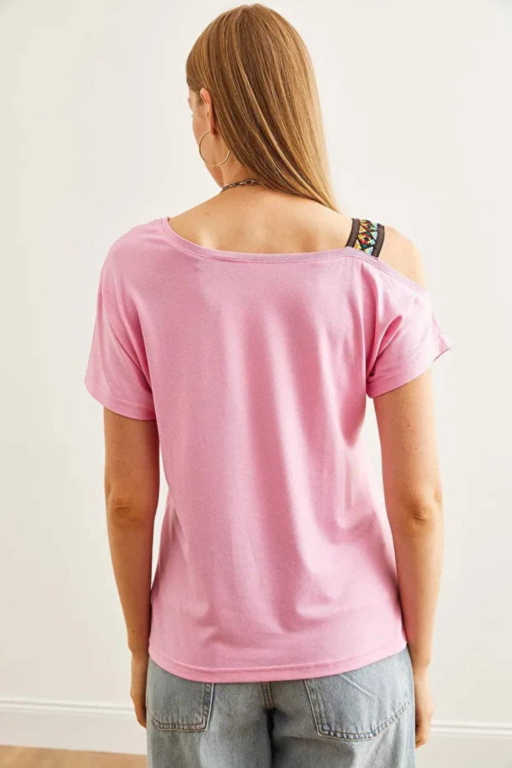 Hoxton Gal – wholesale Blouse – Women’s – One-Shoulder Ethnic-Trim Blouse20