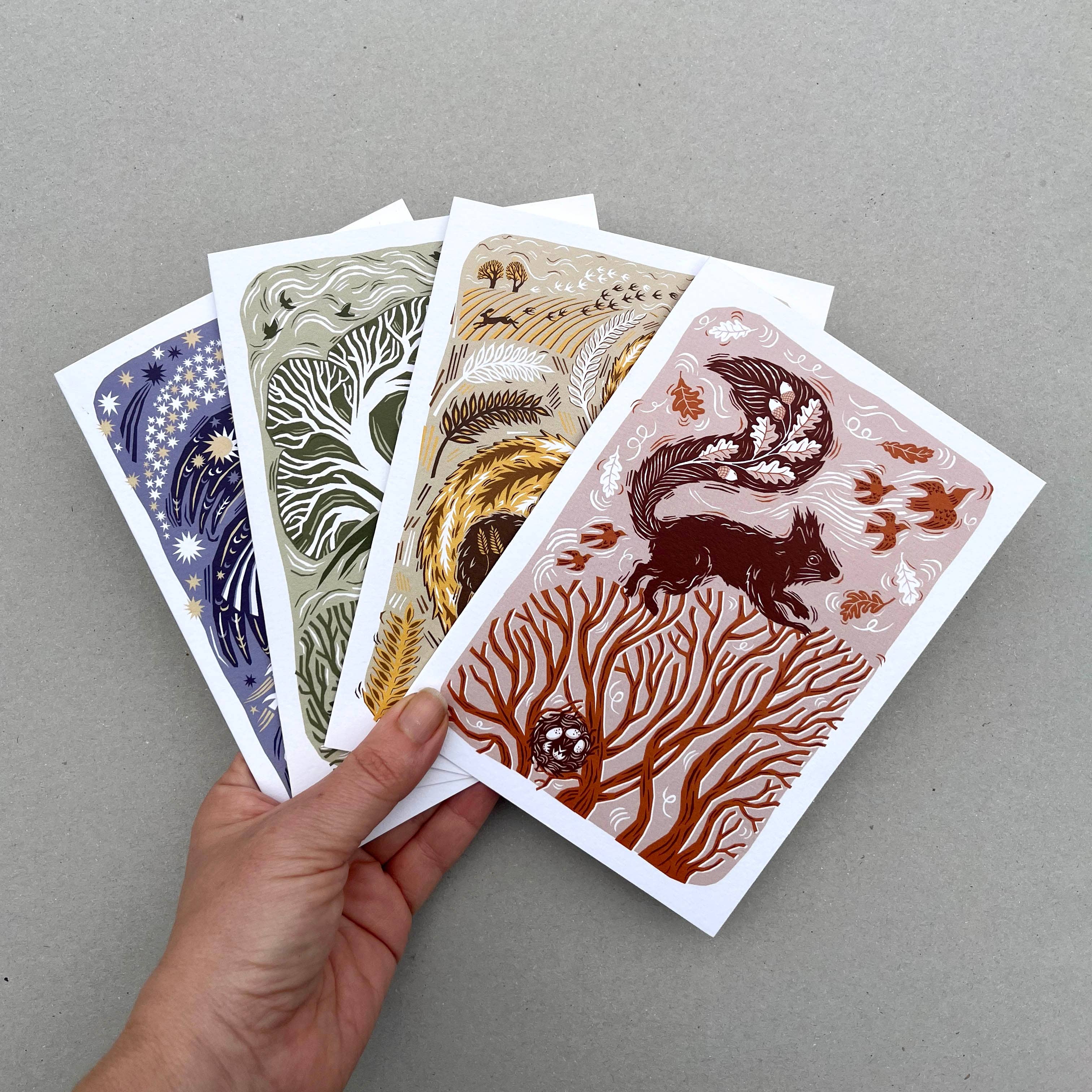 Folded Forest - Vente Carte de vœux classique - Carte de vœux - Écureuil dans la cime des arbres3