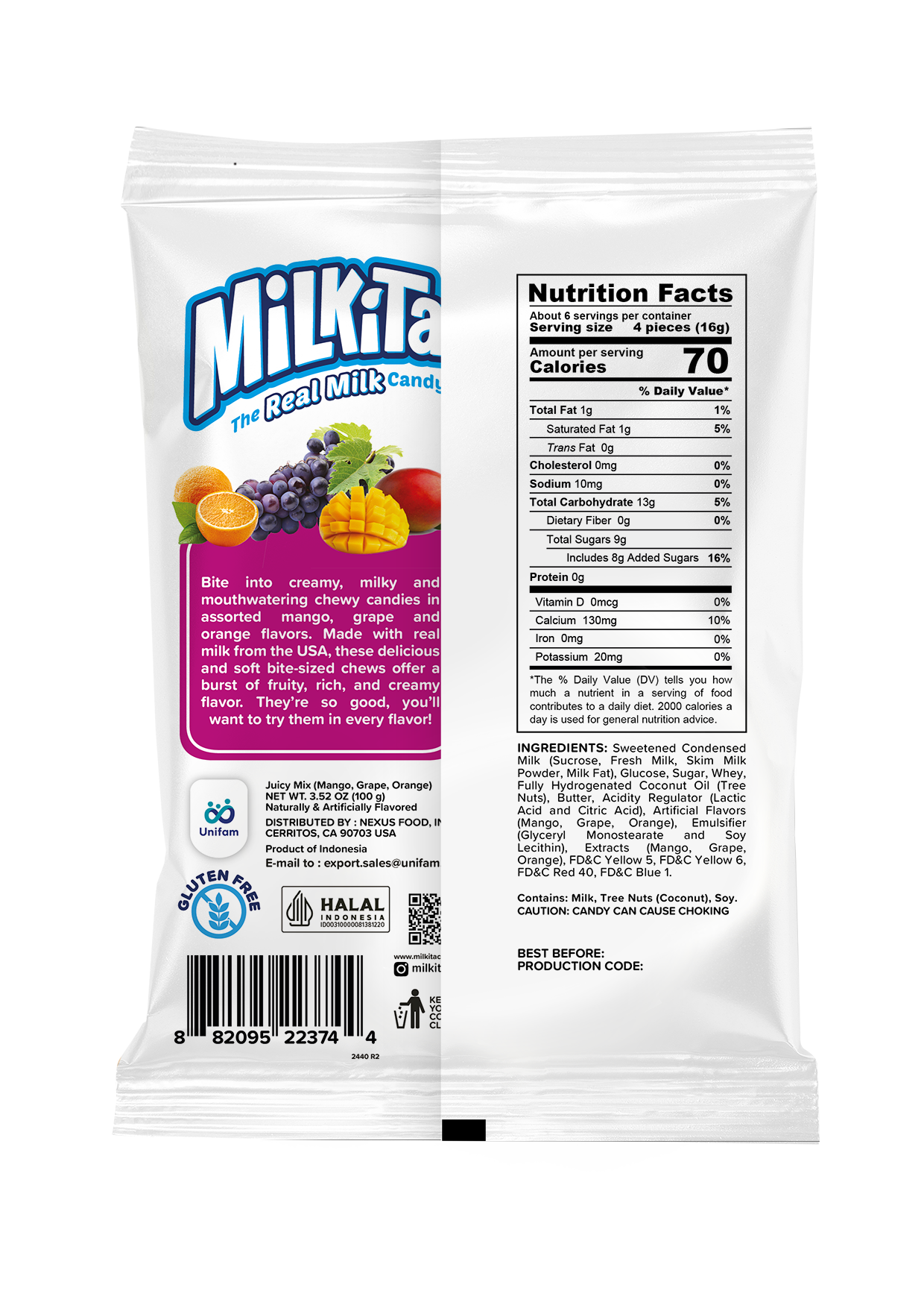 Milkitacandy - Vente Caramel anglais - Milkita Le Véritable Bonbon au Lait Mélange Juteux 12 paquets1