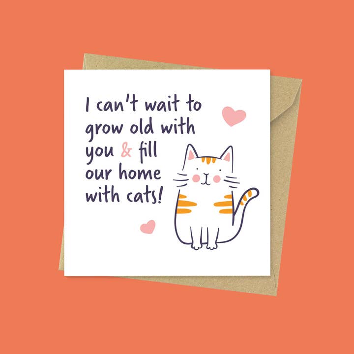 Fyll hem med katter, roliga kattvalentiner/jubileumskort för wholesale av Goofy Guineas