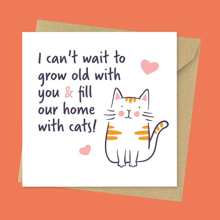 Fill Home With Cats, Funny Cat Valentines/Anniversary Card for wholesale by Goofy Guineas