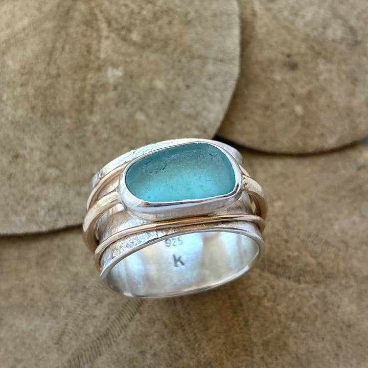 Kate Samson Design - Wholesale Cocktail/Statement Ring - The Meditation Ring with Gold Bands