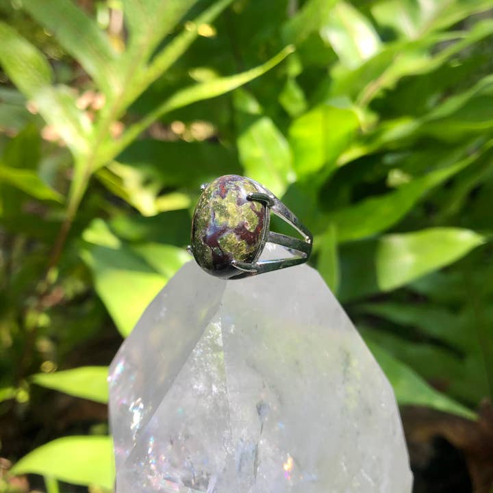 Moon Child - Vendita all'ingrosso Anelli cocktail/statement - Anello regolabile con pietra di diaspro sangue di drago