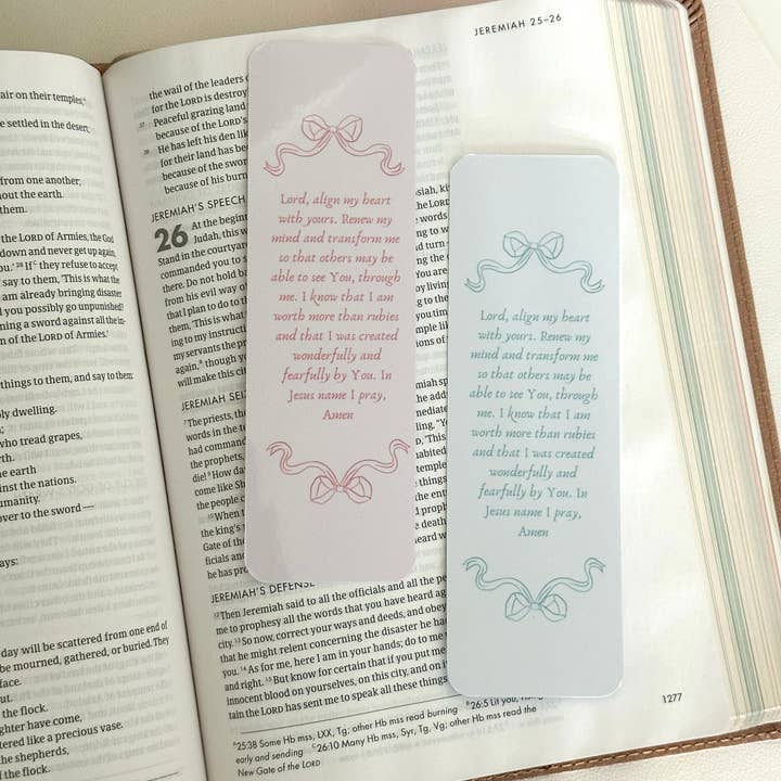 Grow in Grace - Wholesale Bookmark - Coquette prayer girl bookmark1