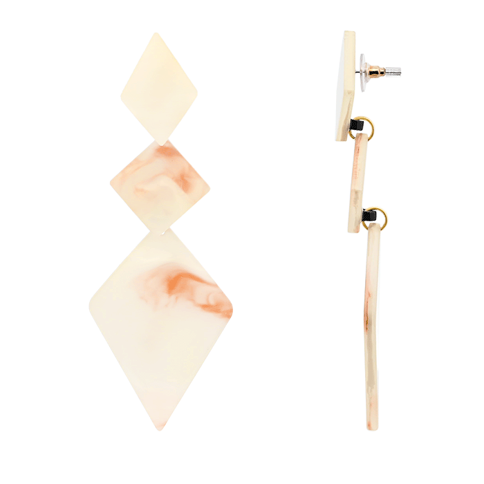 AMORINO SRL - Wholesale Dangle Earrings - RHOMBUS DANGLE EARRINGS IN ACRYLIC - FT2460A4850