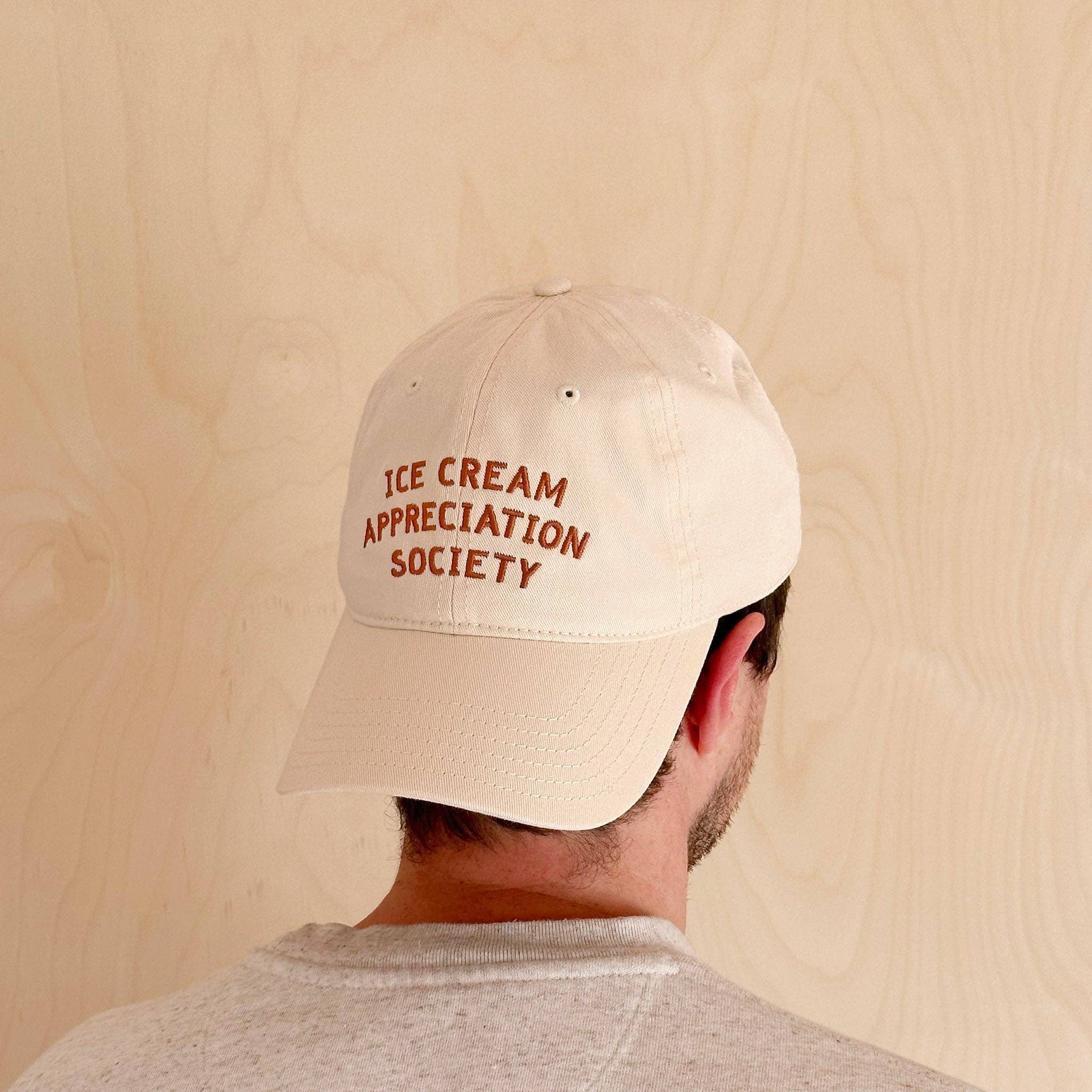 Alphabet Bags - Wholesale Baseball Cap - Unisex - Ice Cream Appreciation Society - Cotton Baseball Cap - Pecan1