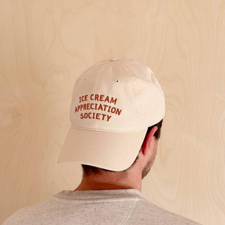 Alphabet Bags - Wholesale Baseball Cap - Unisex - Ice Cream Appreciation Society - Cotton Baseball Cap - Pecan1