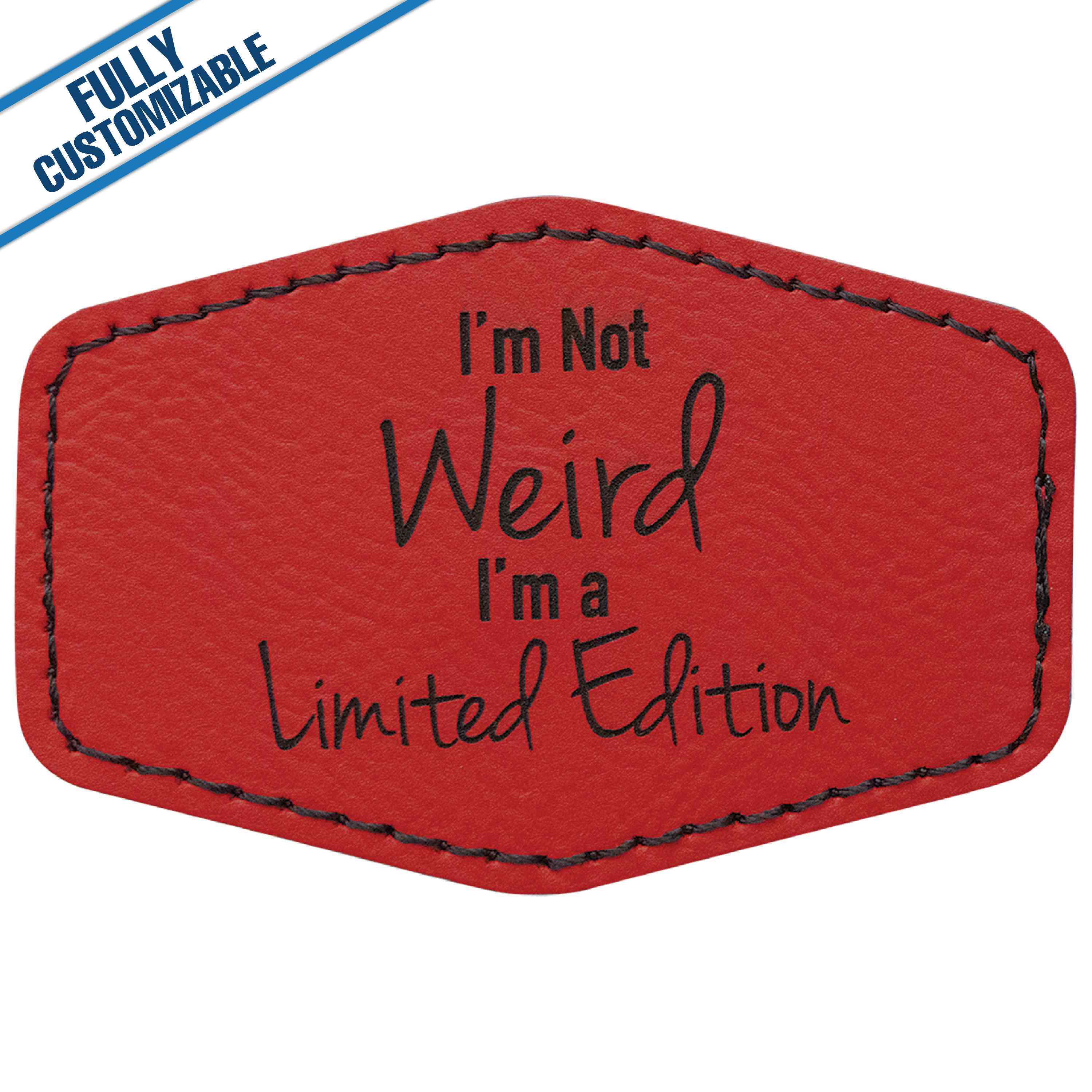 GiftWorksPlus - Wholesale Patch - Engraved Leatherette Hexagon Patch - Fully Customizable23