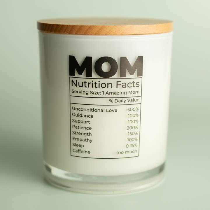 Mom Nutrition Soy Candle for wholesale by Unplug Soy Candles