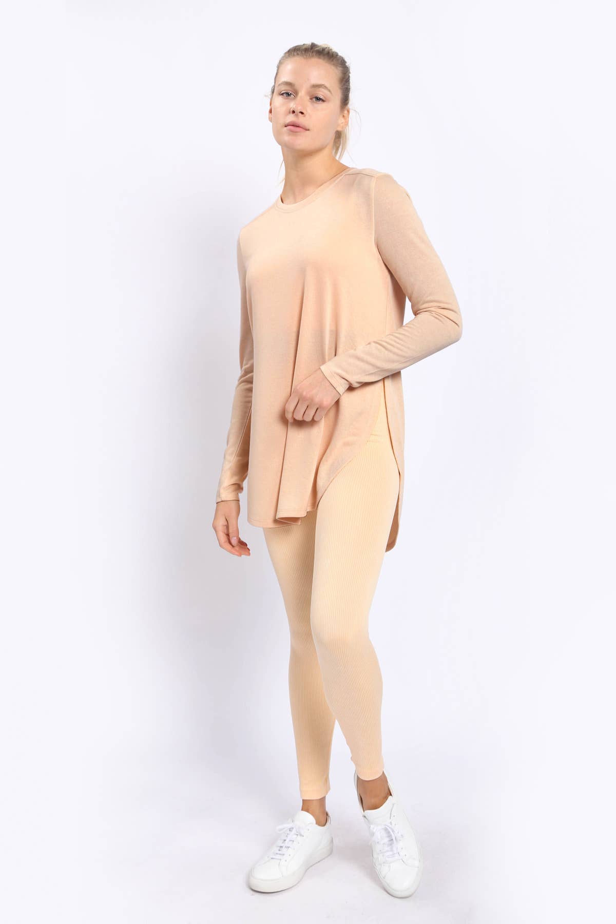 Mono B - Wholesale Tunic - Women's - Long Sleeve Flow Top with Side Slit27
