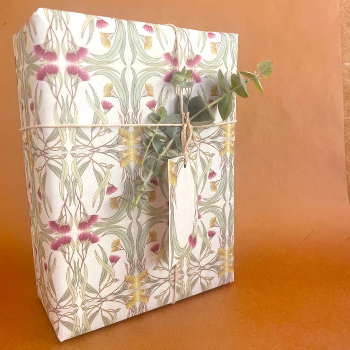 Bridget Farmer Printmaker - Wholesale Flat wrap - Australian Gum Wrapping Paper2