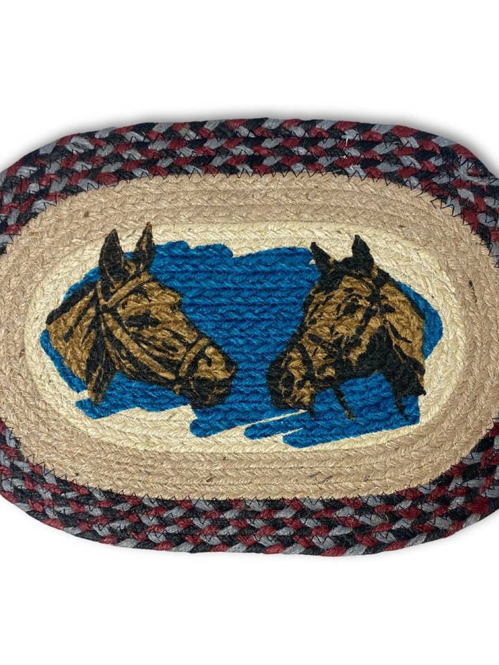 Tapis de table en jute tressé, design #14 pour la vente par El Paso Saddleblanket