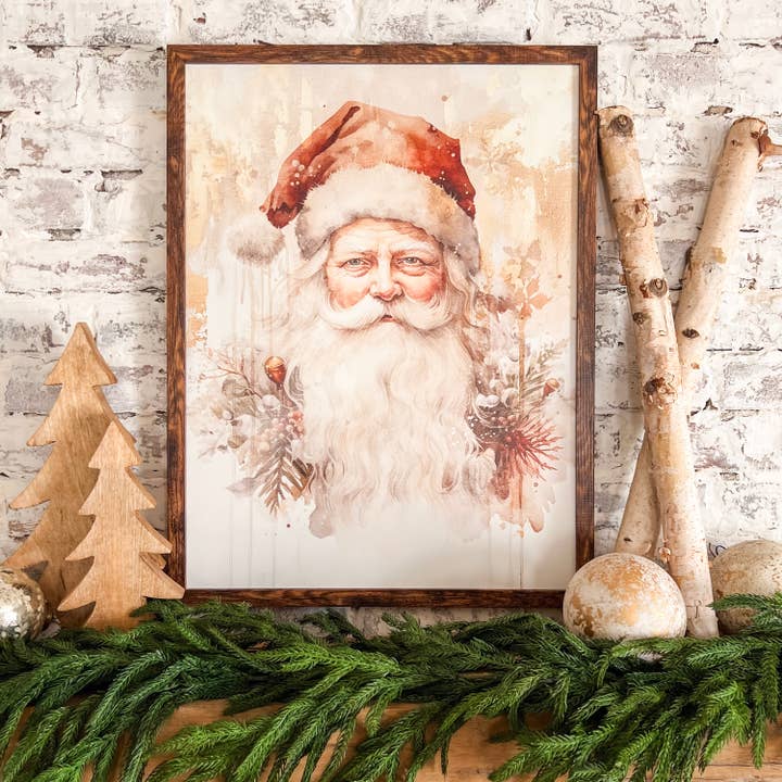 Vintage Santa Face Christmas Wood Sign for wholesale by WillowBee Signs & Designs