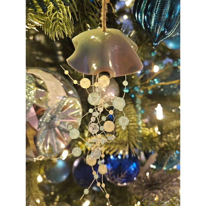 Teal Turtle Studio - Wholesale Ornament - Jellyfish Ceramic Ornament2