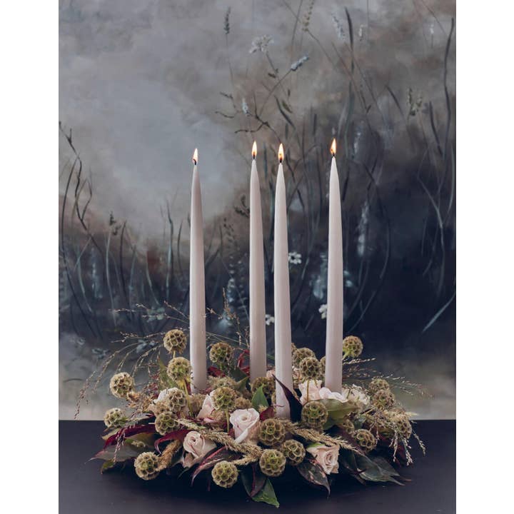 Twilight Collection - Wholesale Tapered Candle/Candlestick - Flax Danish Taper Candle | 12 Pack