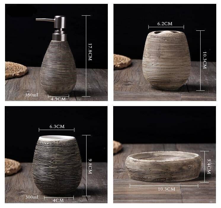 BlakOutlet - Wholesale Bathroom Accessory Set - European Style Ceramic Bathroom Five-piece Set1