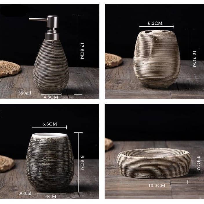 BlakOutlet - Wholesale Bathroom Accessory Set - European Style Ceramic Bathroom Five-piece Set1