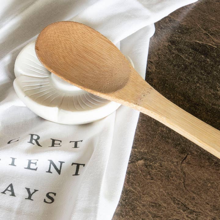 Foreside Home & Garden - Wholesale Spoon Rest - Fleur White Marble Flower Spoon Rest