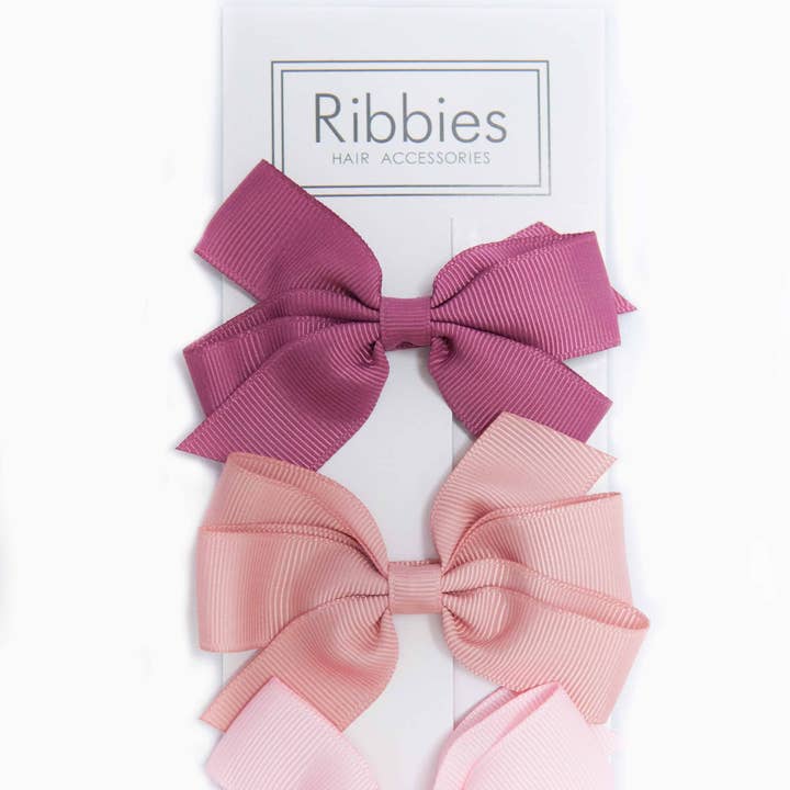 Set of 3 Medium Bows - Rose for wholesale by Ribbies