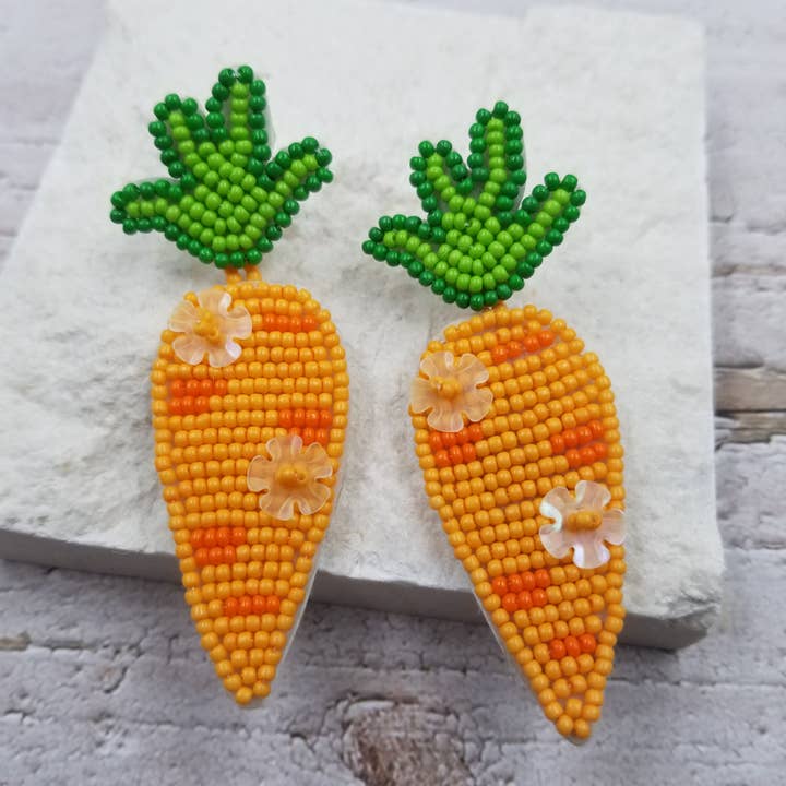 Miyuke Bead Radish Easter Earrings for wholesale by Treasure Wholesale