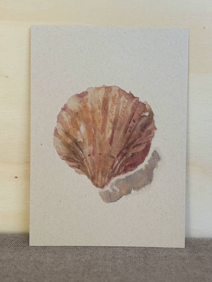 Watercolor greeting card A6 (10.5x14.8) | shell sand for wholesale by Li La Lore