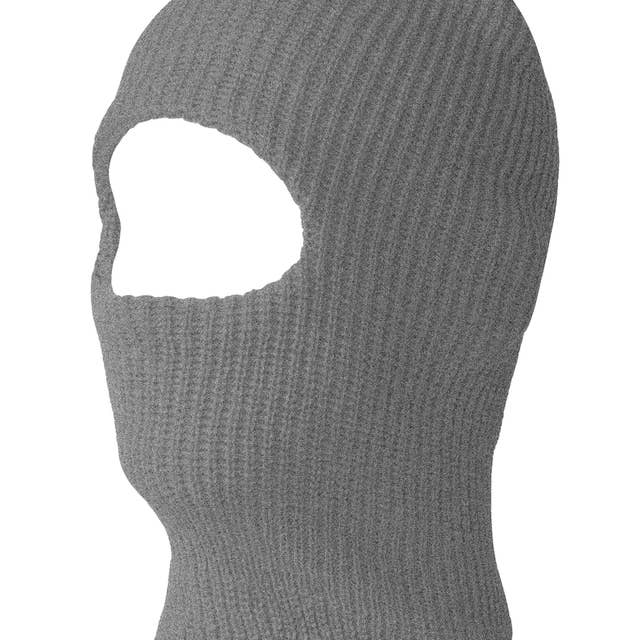 12 pack grå enhåls stickad skidmask för wholesale av Private Island Party