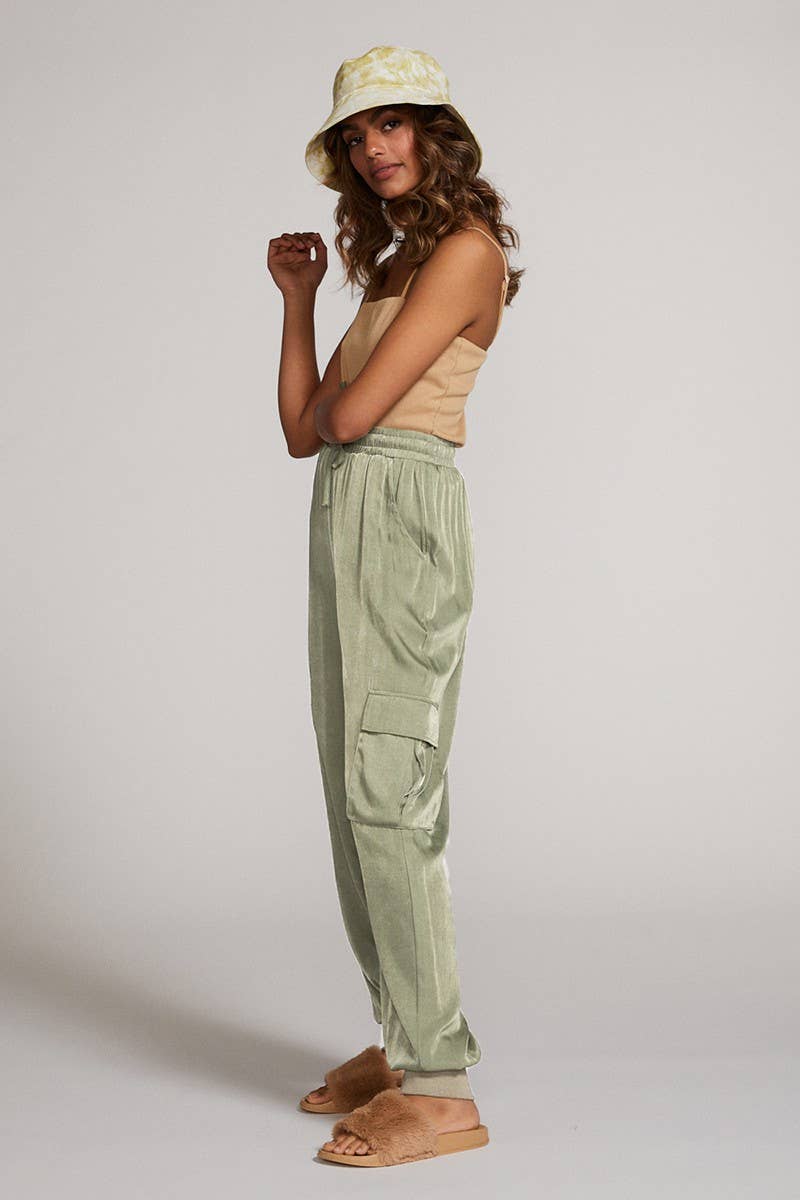 Miss Sparkling - Wholesale Pants - Women's - Textured Satin Cargo Pants5