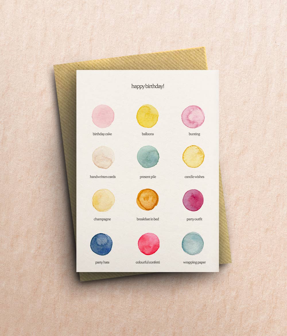 By Tilly - Wholesale Birthday Card - Birthday Colour Palette Card1
