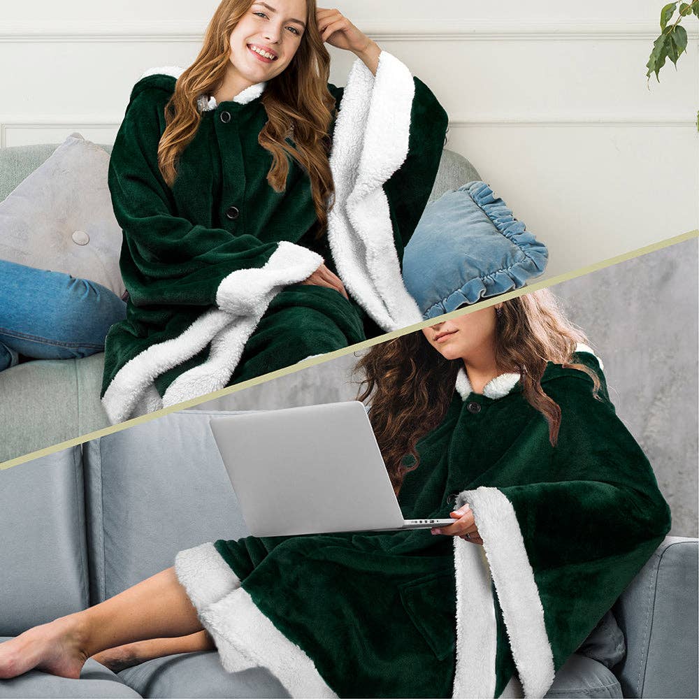 Pavilia – wholesale Poncho – Women's – Angel Wrap Hoodie Sherpa Poncho Blanket111